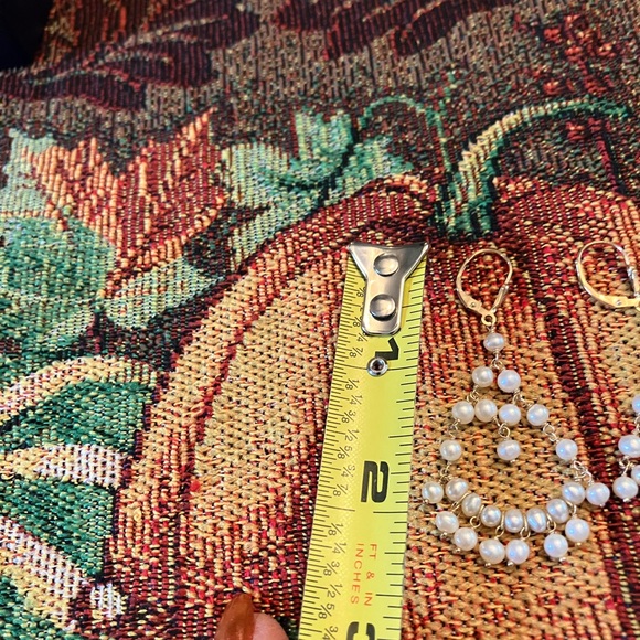 14 Karat Yellow Gold Chandelier Style Freshwater Pearl Lever Back Earrings - Picture 7 of 8